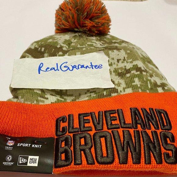 Nwt RARE 100% New Era 2015 Cleveland Browns Salute To Service Knit Hat NFL Sport